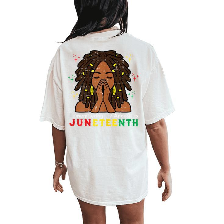 Junenth Remembering Ancestors Locd African Girls Women's Oversized Comfort T-Shirt Back Print