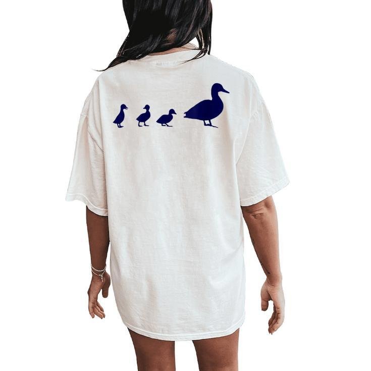 Mama Duck 3 Ducklings Animal Family B Women's Oversized Comfort T-Shirt Back Print