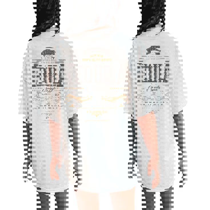 Mexican Tequila Cinco De Mayo Vintage Distressed Labell Women's Oversized Comfort T-Shirt Back Print