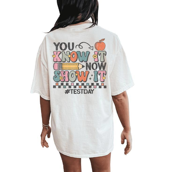 Motivation Test Day Testing For Teachers Women's Oversized Comfort T-Shirt Back Print