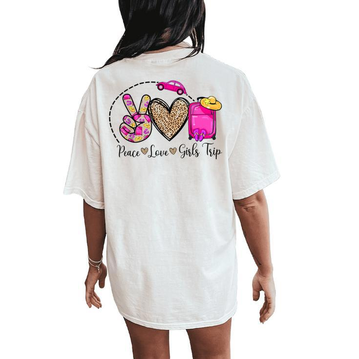 Peace Love Girls Trip Black Melanin American Pride Women's Oversized Comfort T-Shirt Back Print