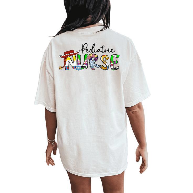 Pediatric Nurse Peds Nursing Women's Oversized Comfort T-Shirt Back Print