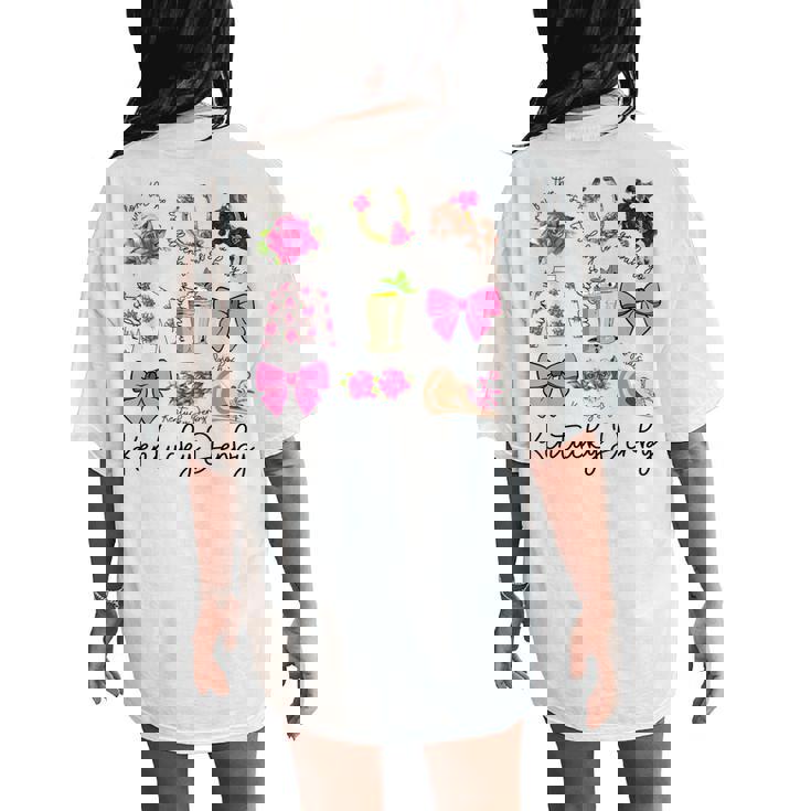 Pink Coquette Bow Derby Day Horse Racing 2024 Derby Women's Oversized Comfort T-Shirt Back Print