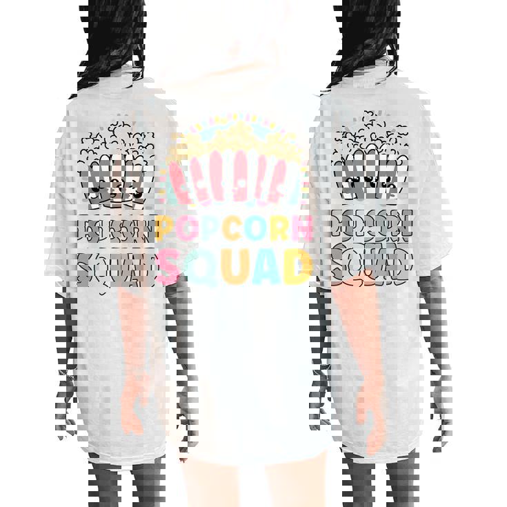 Popcorn Squad Matching For Girls Cinema Movie Night Women's Oversized Comfort T-Shirt Back Print