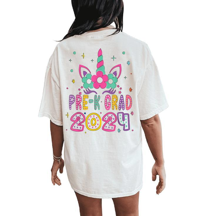 Pre-K Grad Preschool Graduation 2024 Unicorn Toddler Girl Women's Oversized Comfort T-Shirt Back Print