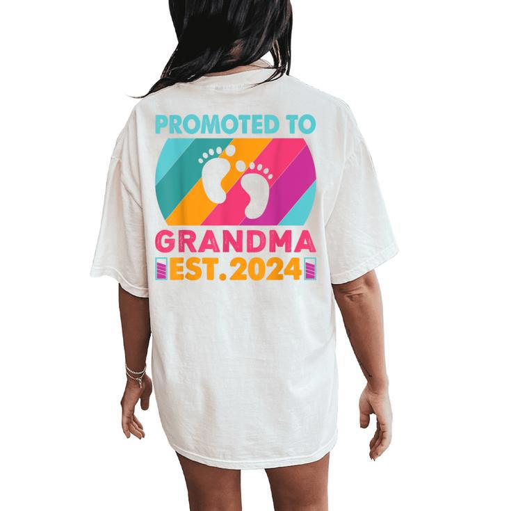 Promoted To Grandma 2024 Great Grandma 2024 Vintage Retro Women's Oversized Comfort T-Shirt Back Print