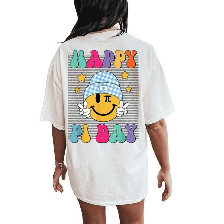 Retro Pi Day 10000 Digits Pi Sign Math Teacher Kid Boy Women's Oversized Comfort T-Shirt Back Print