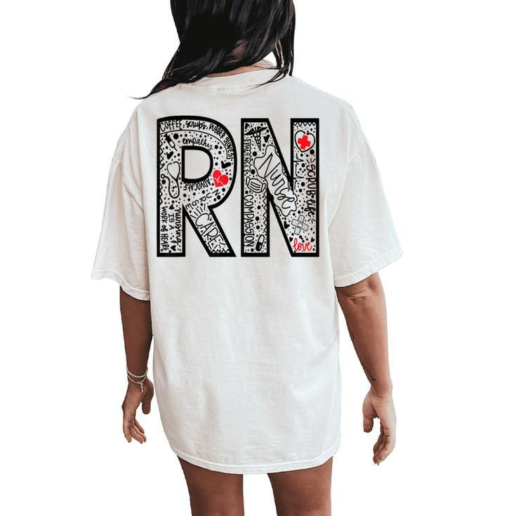Rn Registered Nurses Paint Nurses Week Nurse Life Nurse Week Women's Oversized Comfort T-Shirt Back Print