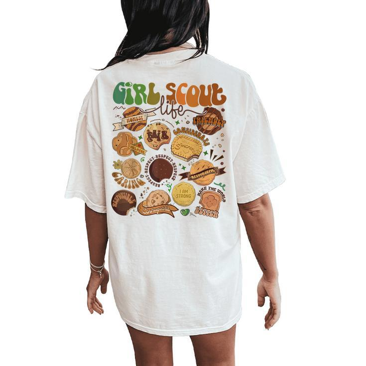 Scout Girl Cookie Dealer Girl Troop Leader Scout Dealer Women's Oversized Comfort T-Shirt Back Print