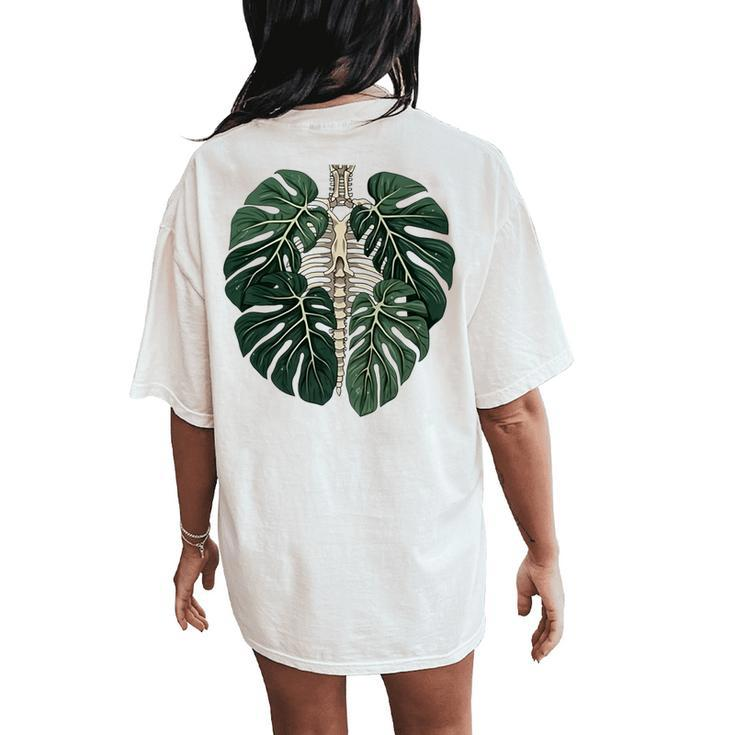 Skeleton Plant Body Nature Botanical Gardening Plant Lovers Women's Oversized Comfort T-Shirt Back Print
