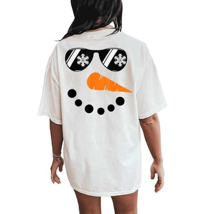 Snowman Face Family Christmas Matching Costume Kid Women's Oversized Comfort T-Shirt Back Print