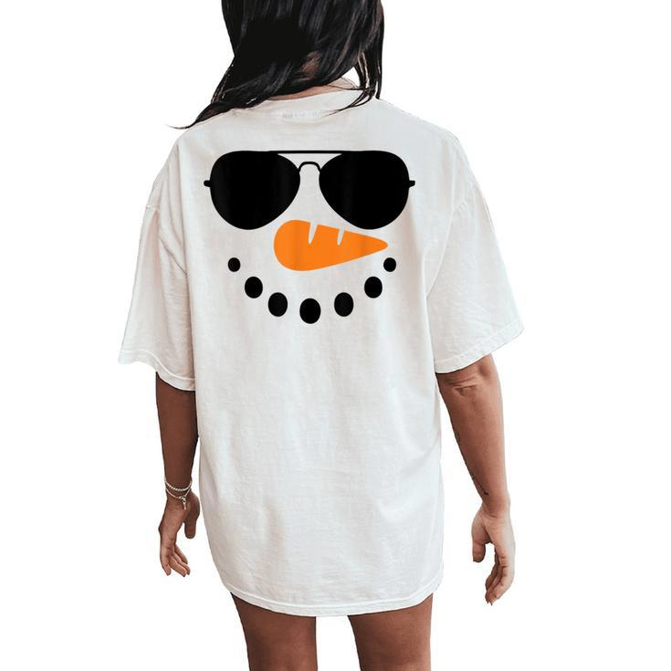 Snowman Face Family Christmas Matching Costume Kid Women's Oversized Comfort T-Shirt Back Print