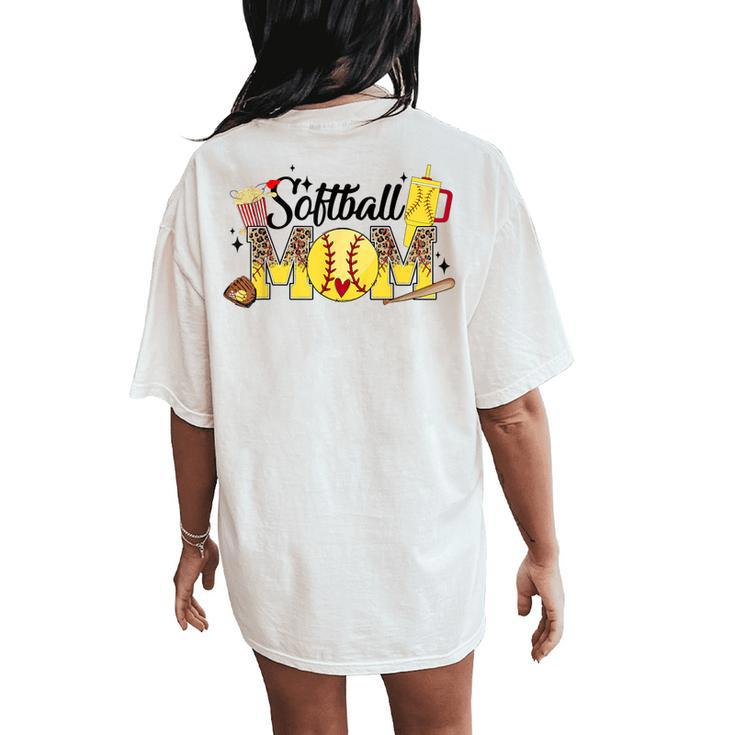 Softball Mom Game Day Vibes Softball Mama Women's Oversized Comfort T-Shirt Back Print
