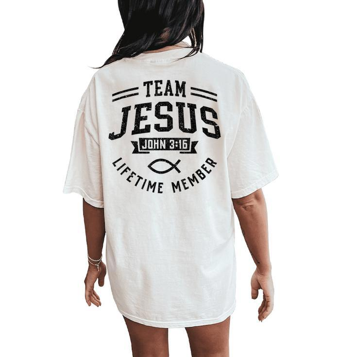 Team Jesus Christian Faith Religious Women Women's Oversized Comfort T-Shirt Back Print