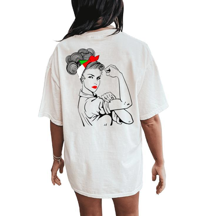 Unbreakable Girl Italian Heritage Day Italian Flag Women Women's Oversized Comfort T-Shirt Back Print