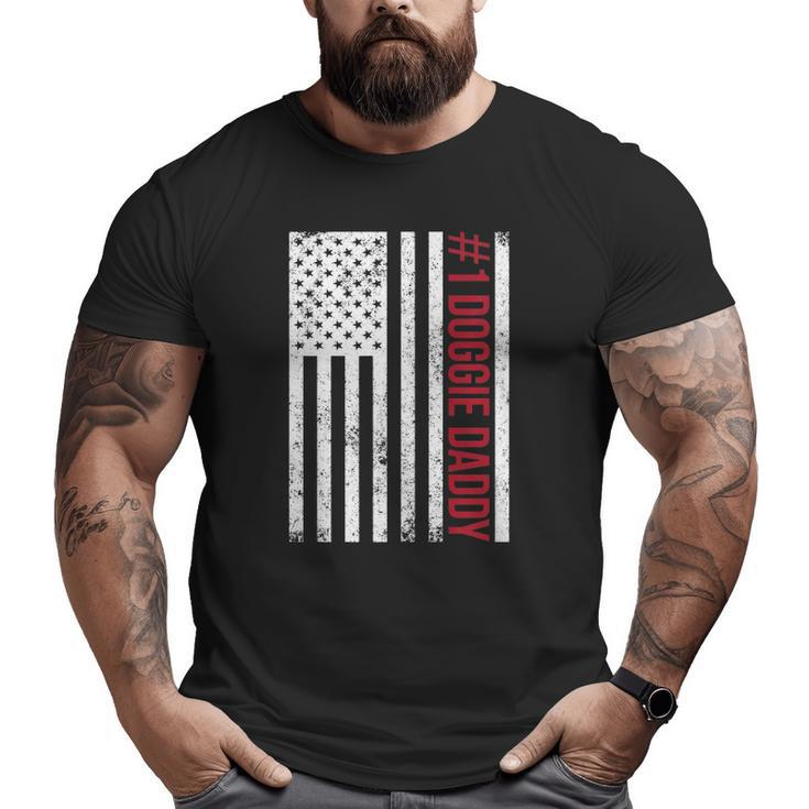 1 Doggie Daddy Father's Day American Flag Big and Tall Men T-shirt