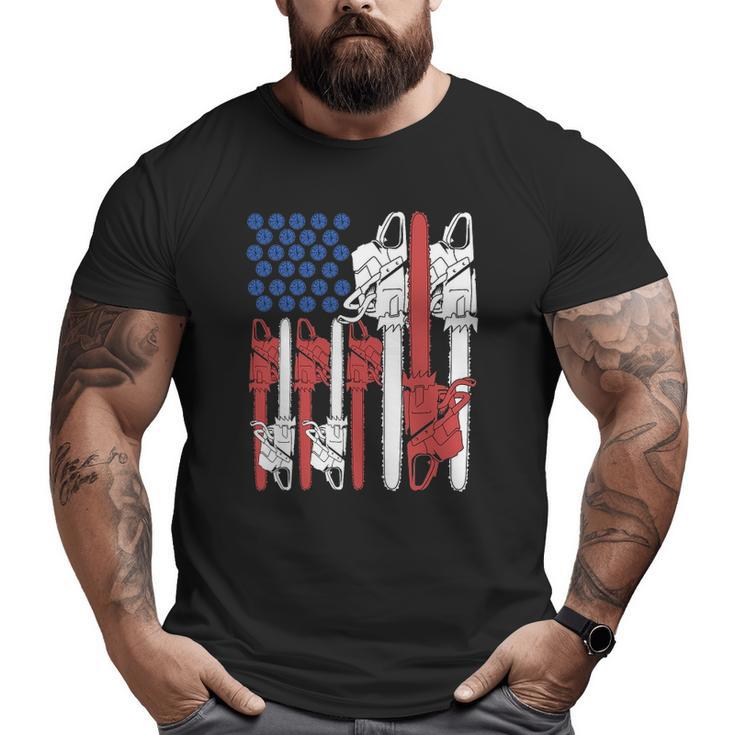4Th Of July Arboris Men Tree Climber Dad Chainsaw Big and Tall Men T-shirt