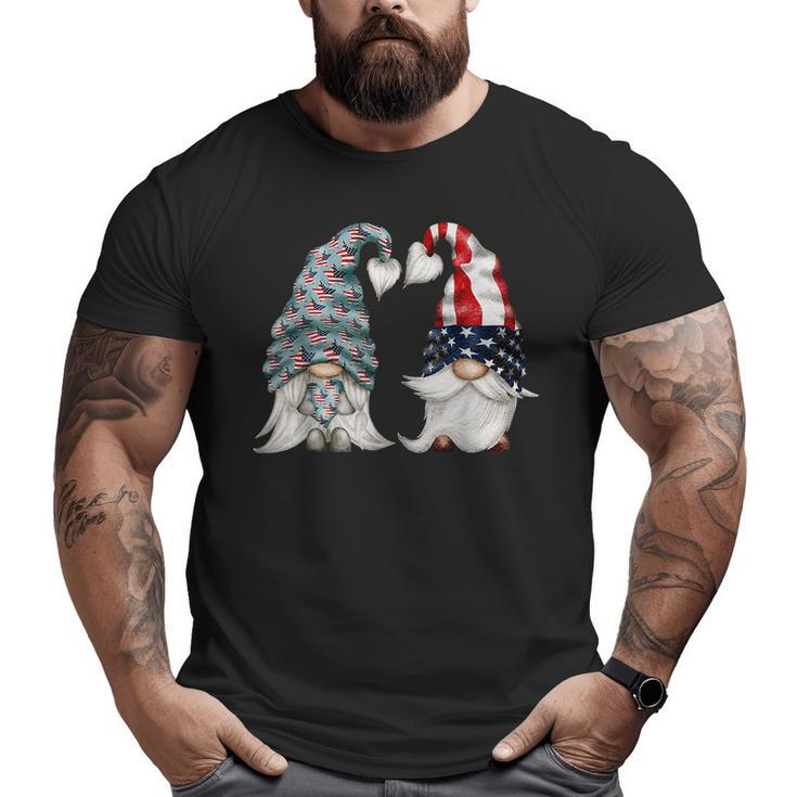 4Th Of July Gnomies For Proud Veteran Two Patriotic Gnomes Big and Tall Men T-shirt