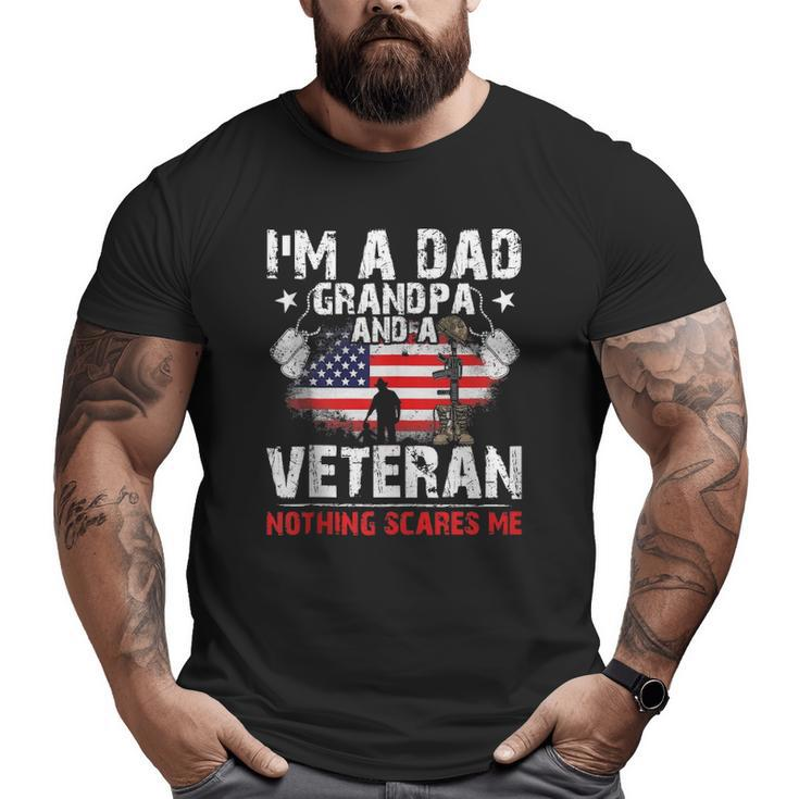 4Th Of July Usa Flag I'm A Dad Grandpa And A Veteran Big and Tall Men T-shirt