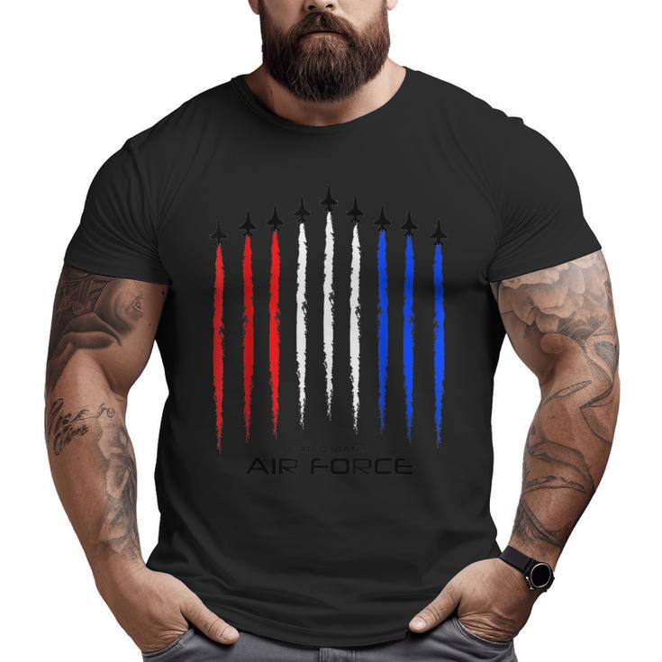 Air Force Us Veterans 4Th Of July American Flag Big and Tall Men T-shirt