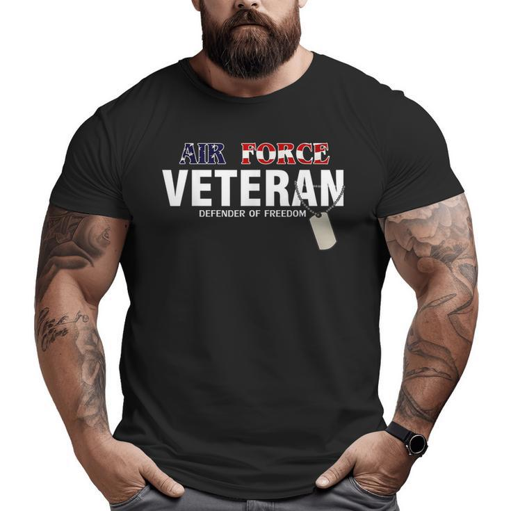 Air Force Veteran Defender Of Freedom Cool Big and Tall Men T-shirt