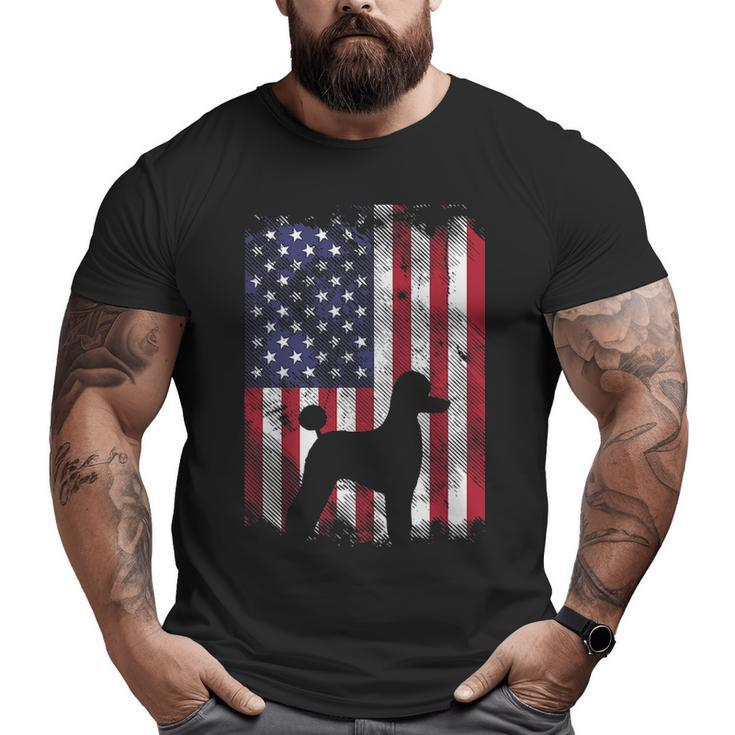 America Flag Poodle Vintage Patriotic Dog Lover Owner Big and Tall Men T-shirt