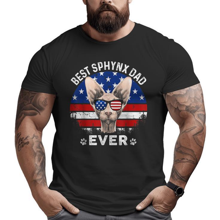 American Flag 4Th Of July Sphynx Dad T Cat Lovers Big and Tall Men T-shirt