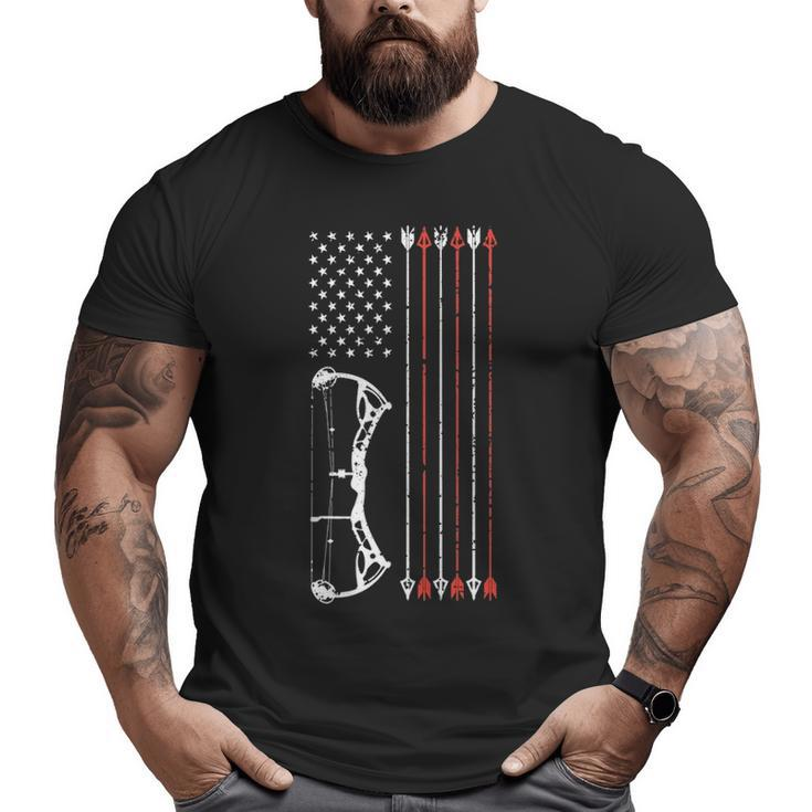 American Flag Hunter Archery Women Men Bow Hunting Big and Tall Men T-shirt