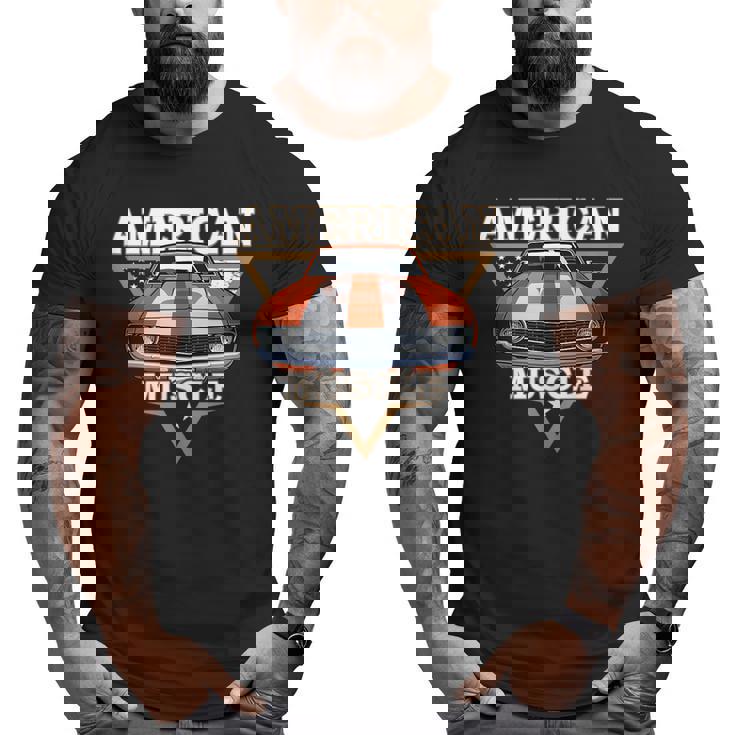 American Flag Vintage Muscle Car Hot Rod And Muscle Car Big and Tall Men T-shirt