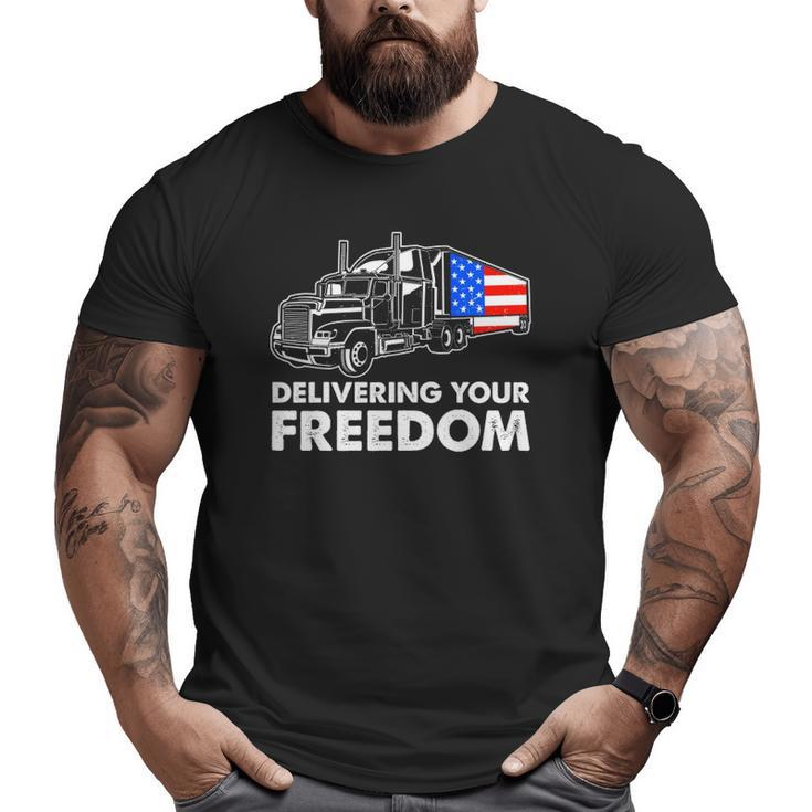 American Trucker Freedom Convoy 2022 Usa Canada Truck Driver Big and Tall Men T-shirt