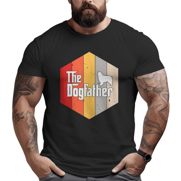 Australian Shepherd Retro Vintage Dog Father Big and Tall Men T-shirt