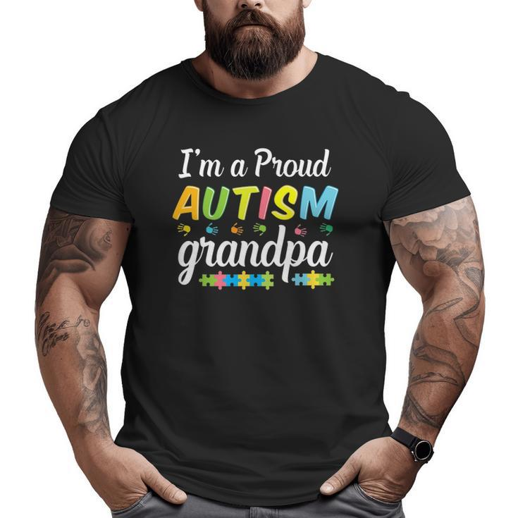Autism Grandpa Awareness For I'm A Proud Grandfather Warrior Big and Tall Men T-shirt
