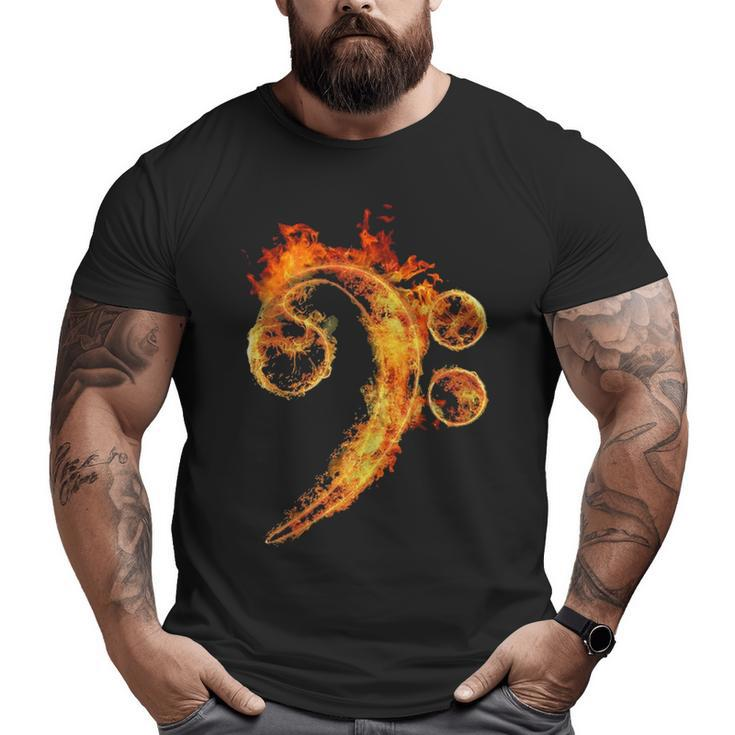 Bass Fire Guitar Big and Tall Men T-shirt