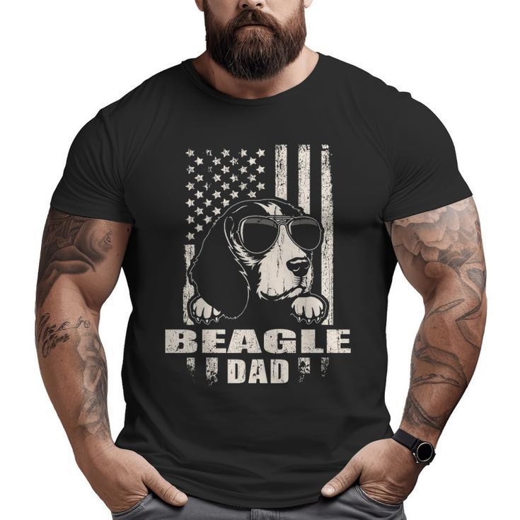 Beagle Dad Cool Vintage Retro Proud American Big and Tall Men T-shirt