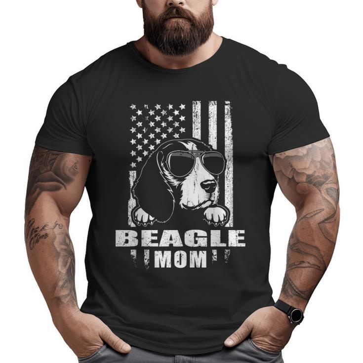 Beagle Mom Cool Vintage Retro Proud American Big and Tall Men T-shirt
