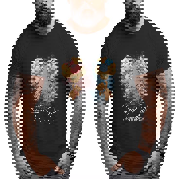 Bears Balloons Grandpa Can Bearly Wait Gender Reveal Big and Tall Men T-shirt