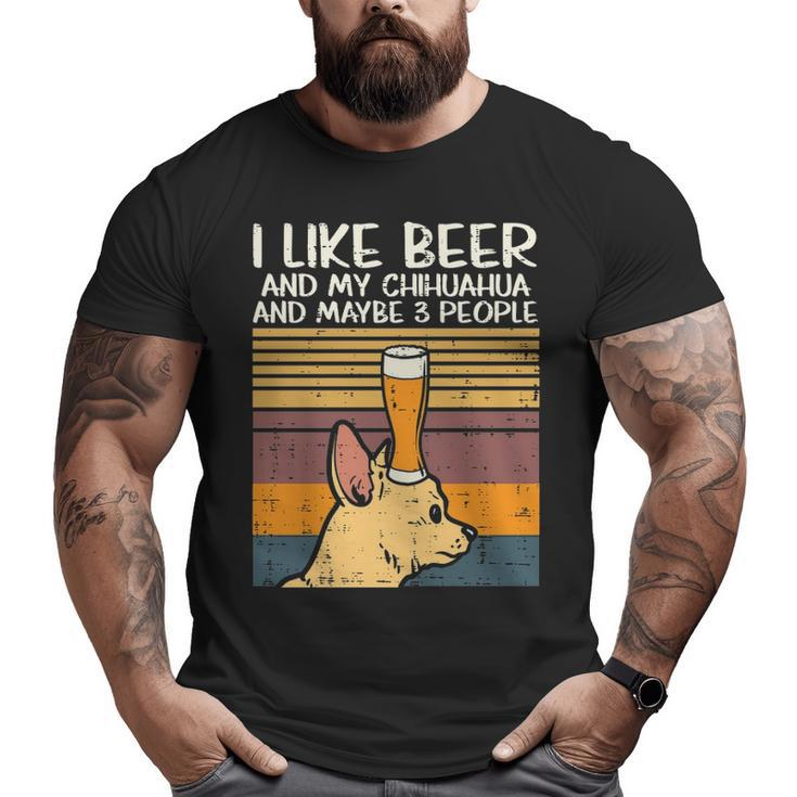 Beer Chihuahua 3 People Chiwawa Pet Drinking Dog Lover Big and Tall Men T-shirt