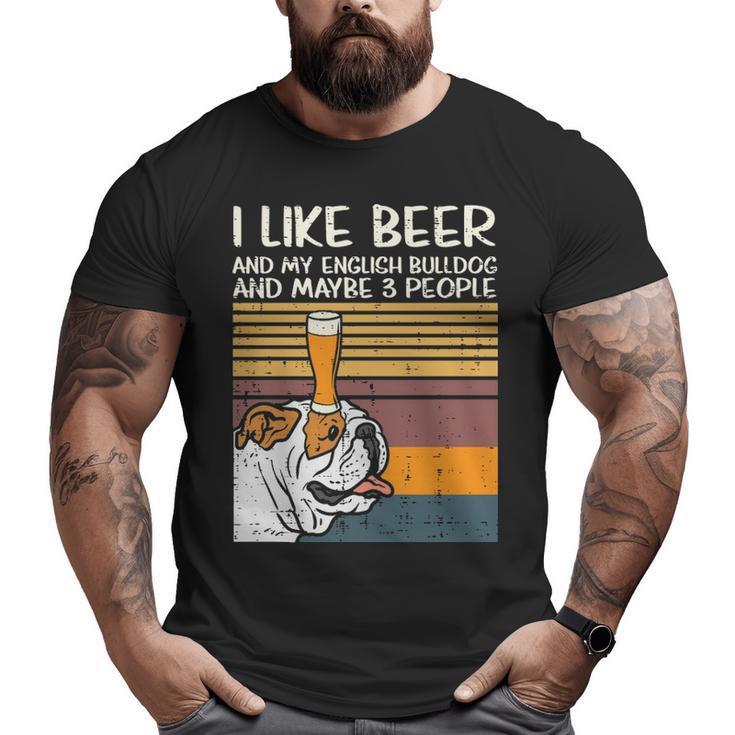 Beer English Bulldog 3 People Drinking Dog Lover Big and Tall Men T-shirt