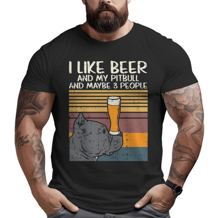Beer Pitbull 3 People Drinking Pitties Dog Lover Owner Gif Big and Tall Men T-shirt