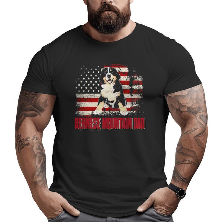 Bernese Mountain Dad American Flag 4Th Of July Dog Lovers Big and Tall Men T-shirt