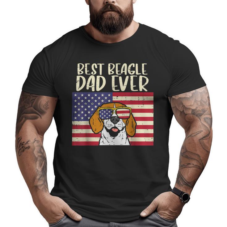 Best Beagle Dad Ever Flag Patriotic Dog Lover Owner Men  Big and Tall Men T-shirt