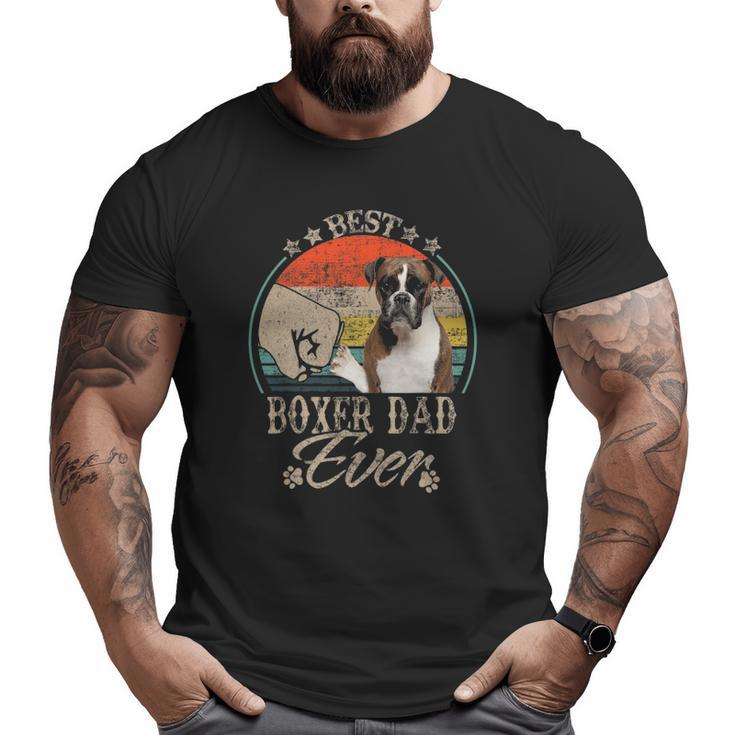 Best Boxer Dad Ever Vintage Fist Bump Dog Lovers Big and Tall Men T-shirt