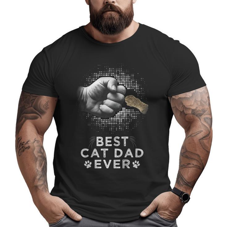 Best Cat Dad Ever Father & Kitten Paw Fist Bump  Big and Tall Men T-shirt