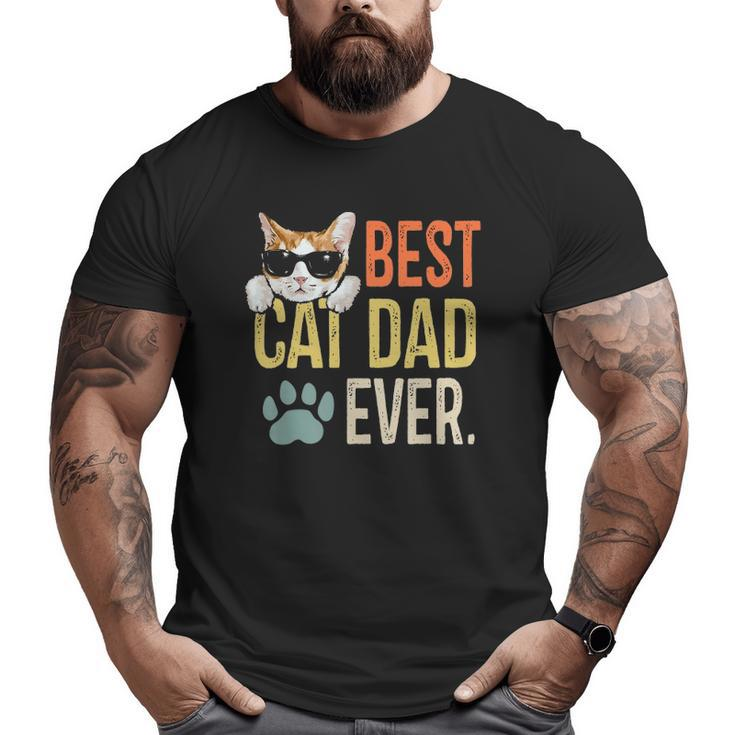 Best Cat Dad Ever Retro Cat Lover Fathers Day Big and Tall Men T-shirt