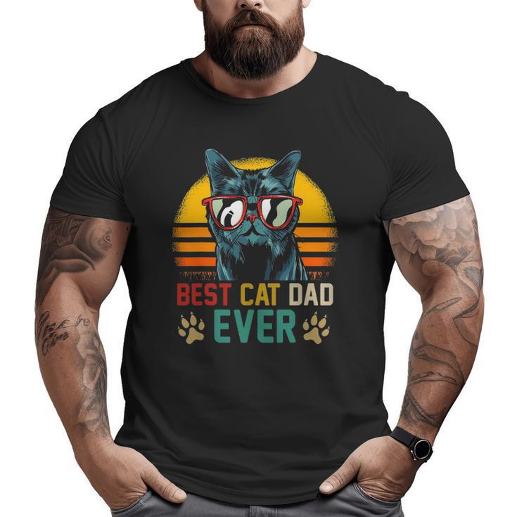 Best Cat Dad Ever Vintage Cat Daddy Fathers Day Big and Tall Men T-shirt
