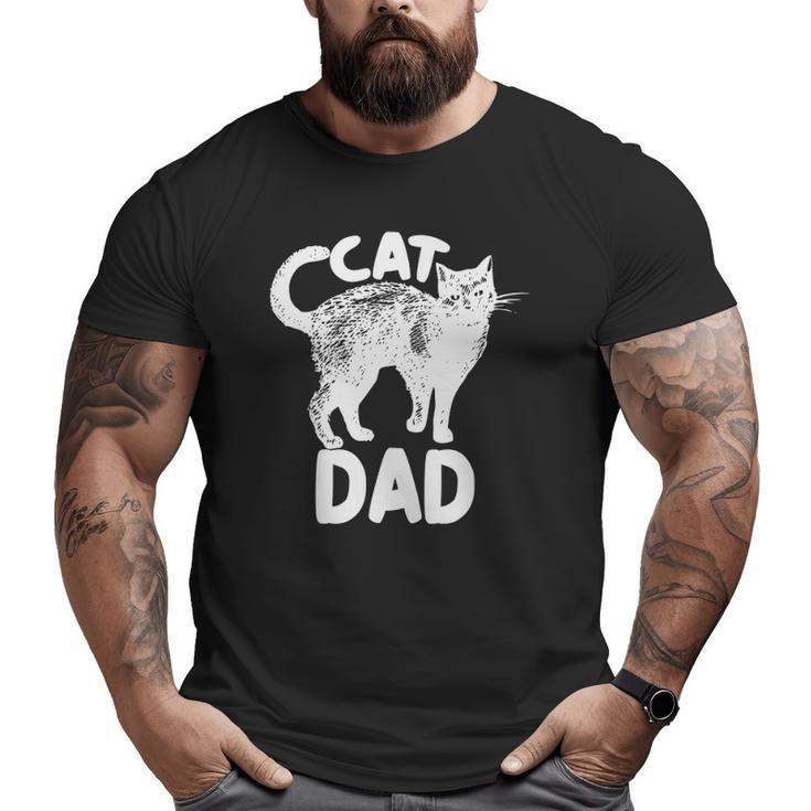 Best Cat Dad Fathers Day Kitty Daddy Papa Christmas Big and Tall Men T-shirt