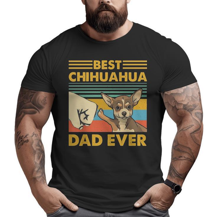 Best Chihuahua Dad Ever Retro Vintage Sunse Big and Tall Men T-shirt