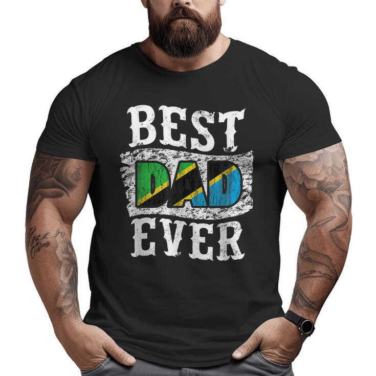 Best Dad Ever Father's Day Tanzania Flag Big and Tall Men T-shirt