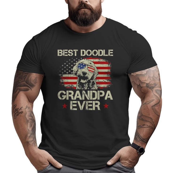 Best Doodle Grandpa Ever Goldendoodle 4Th Of July Big and Tall Men T-shirt