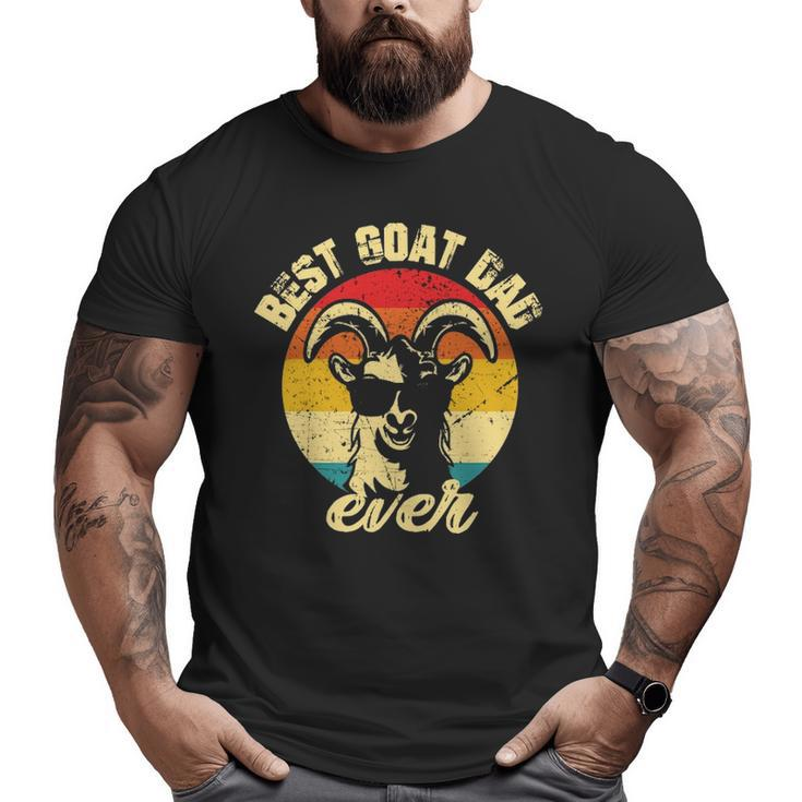 Best Goat Dad Ever Face Retro Vintage Sunset Big and Tall Men T-shirt